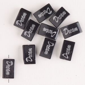 Mountain "jade" 1pkg10, "Dream" flat rectangle bead 13x9mm