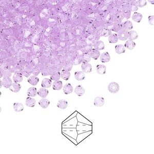Bead 144pk violet, Preciosa Czech crystal 3mm bicone