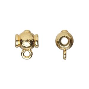 Bead, TierraCast&reg;, "Soulful Spirit" collection, gold-plated pewter (tin-based alloy), 10x9mm guru with closed loop. Sold per pkg of 20.