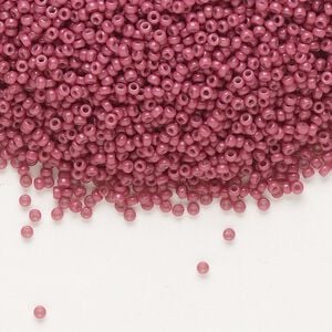 Seed bead, Miyuki, glass, pkg/35g, #15 rocaille, Duracoat&reg; opaque outside dyed pansy, (RR-4468).