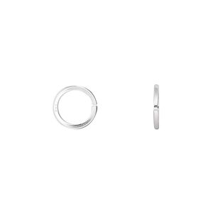 Jump ring 1pkg20 sterling silver, 9mm round / square wire, 18 gauge / 7mm inside diameter