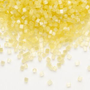 Seed bead, Preciosa Ornela Czech glass, pkg/500g, #11 2-cut hex, translucent solgel dyed satin yellow, (05181).