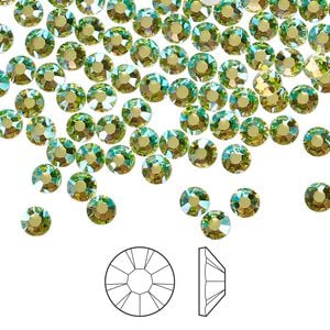 Flat back 144pk limecicle AB foil back, Preciosa MAXIMA Czech crystal hotfix rhinestone 3.8-4mm chaton rose round SS16