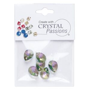 Fancy stone 6pk crystal paradise shine shimmer, Crystal Passions&reg; rhinestone 12x9mm pear 4327