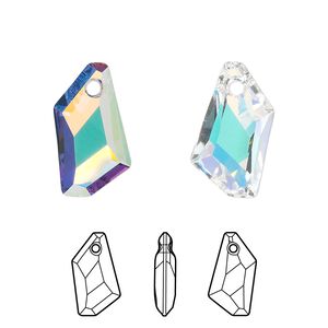 Drop 72pk crystal AB, Swarovski&reg; 18x12mm pendant de-art 6670
