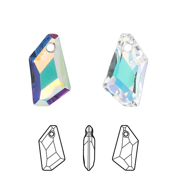 Drop 72pk crystal AB, Swarovski&reg; 18x12mm pendant de-art 6670 image number 0