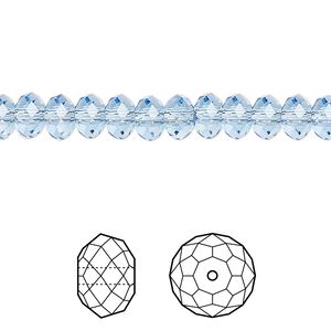 Bead 144pk cool blue, Crystal Passions&reg; Regenerated 6x4mm rondelle 5040
