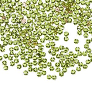 Flat back 144pk citrus green foil back, Crystal Passions&reg; hotfix 2.3-2.5mm round SS8 2038