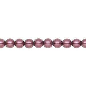 Pearl 500pk light burgundy, Preciosa Czech crystal 5mm round