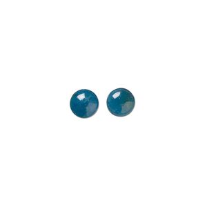 Blue apatite 1pkg2, calibrated round cab natural 6mm