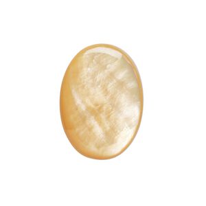 Cabochon, gold lip shell (natural), 25x18mm calibrated oval, Mohs hardness 3-1/2. Sold per pkg of 2.
