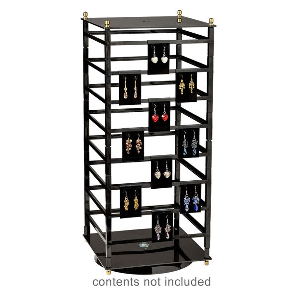 Display, acrylic, black, 23.5 x 10.25 x 10.25 inch revolving square. Sold individually. image number 1