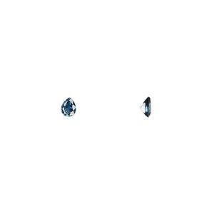Blue sapphire 1pkg1, hand-cut faceted pear gem 4x3mm