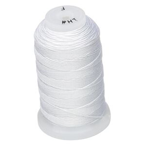 Thread, Purely Silk&trade;, white, size F. Sold per 140-yard spool.
