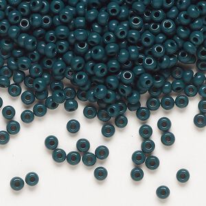 Seed bead, Preciosa Ornela Czech glass, pkg/500g, #8 rocaille, opaque emerald green, (53270).