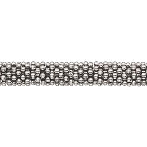 Bead 1pkg0.25troyoz sterling silver, 7x1mm beaded rondelle, antiqued