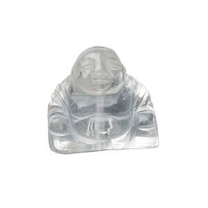 Quartz crystal 1pkg1, hand-cut carved Buddha bead natural 19x18mm