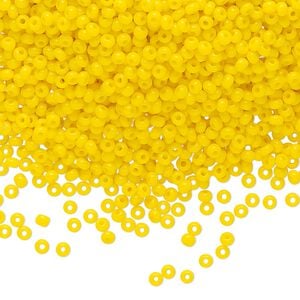 Seed bead, Preciosa Ornela Czech glass, pkg/500g, #11 rocaille, opaque yellow, (83130).