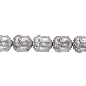 Hemalyke&trade; 1pkg1, matte electroplated Buddha head bead 15.5-16 inch 10x9mm
