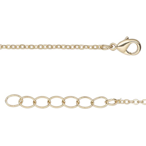 Chain 1pkg4 cable, 1.5mm / lobster claw clasp, gold-finished brass 18 inch image number 0