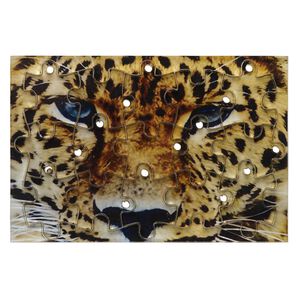 Drop, acrylic, multicolored, 3x2 inch puzzle with cheetah image and 20x15mm individual pieces. Sold per 15-piece set.
