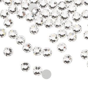 Flat back, Dance With Me&trade; crystal rhinestone, crystal clear, foil back, 4.6-4.8mm rose, SS20. Sold per pkg of 1,440 (10 gross).