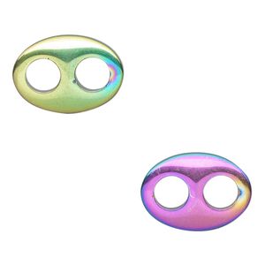 Hemalyke&trade; 1pkg2, electroplated oval link 18.5x13mm