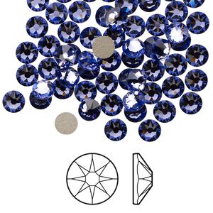 Flat back 1440pk tanzanite foil back, Swarovski&reg; 4.6-4.8mm rose round SS20 2088