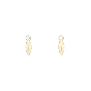 Drop, 14Kt gold-filled, 7x3mm marquise. Sold per pkg of 2.