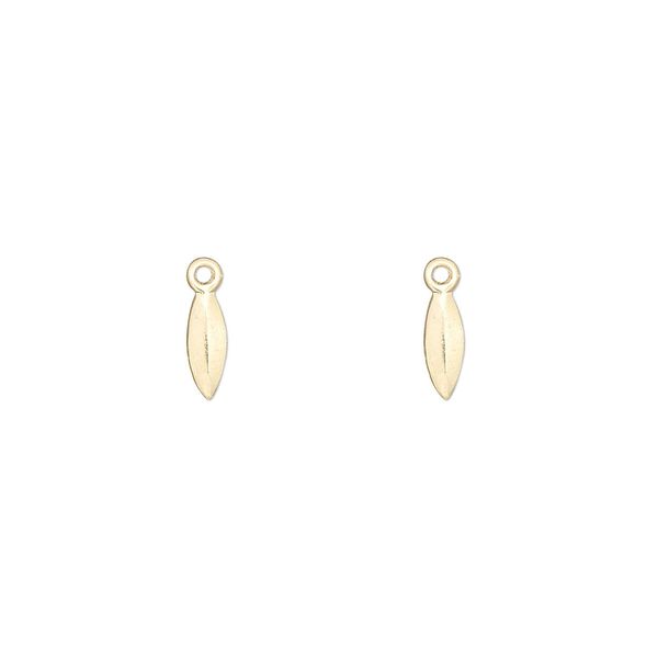 Drop, 14Kt gold-filled, 7x3mm marquise. Sold per pkg of 2. image number 0