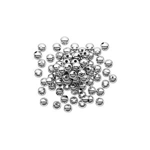 Bead 1pkg100 silver-plated, 2.5mm round, brass