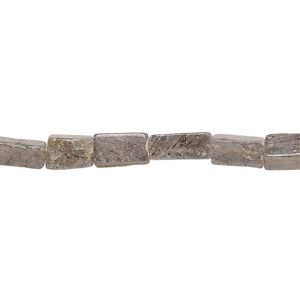 Bead, blue aventurine (natural), light, 7x4mm-11x5mm hand-cut square tube, C- grade, Mohs hardness 7. Sold per 13-inch strand.