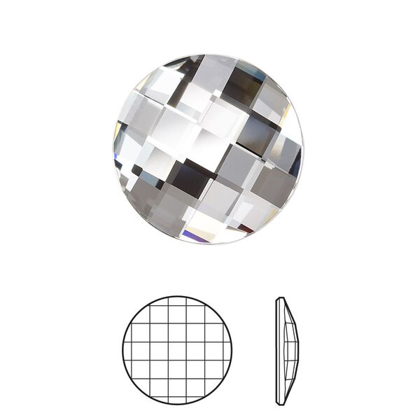 Flat back 40pk crystal clear foil back, Swarovski&reg; 20mm chessboard round 2035 image number 0