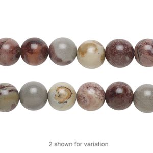 Limestone 1pkg1, round bead natural 15.5-16 inch Crazy Horse&trade; stone 8mm