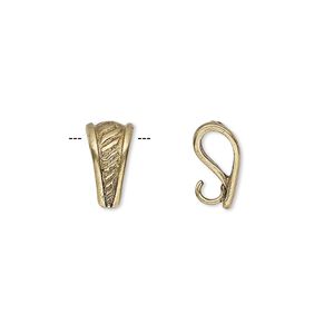 Bail, pendant, antiqued brass, 12x6mm triangle with diagonal design and hidden loop. Sold individually.