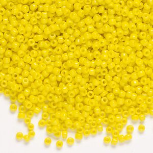 Seed bead, Dyna-Mites&trade;, glass, pkg/1/2kg, #11 round, opaque yellow, (731 11/0 RR).