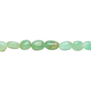 Chrysoprase 1pkg1, hand-cut puffed oval bead natural 13 inch 5x5mm-8x6mm
