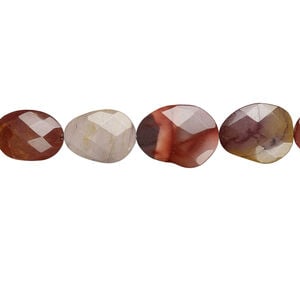 Moukaite jasper 1pkg1, faceted flat freeform bead natural 15.5-16 inch 28x21mm-40x30mm
