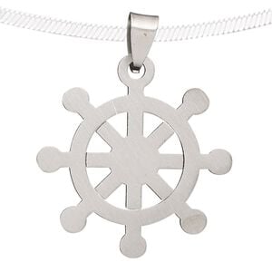 Pendant, stainless steel, 36mm wheel. Sold individually.