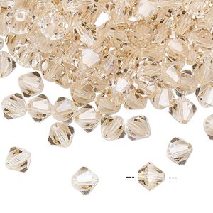 Bead 288pk crystal honey, Preciosa Czech crystal 6mm bicone