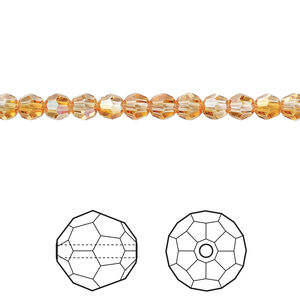 Bead 1pkg720 dark orange TCF&trade;, Swarovski&reg;, 4mm faceted round 5000