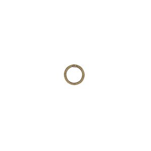 Jump ring 1pkg100 gold-plated, 6mm soldered closed round, 20 gauge / 4.5mm inside diameter / brass / antique