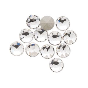 Round stone 12pk crystal foil back, Crystal Passions&reg; 7.07-7.27mm light round SS34 1098