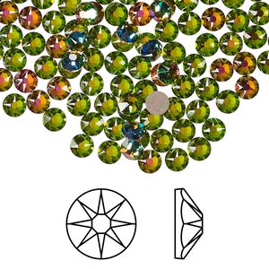 Flat back 1440pk crystal vitrail medium foil back, Swarovski&reg; 3.8-4mm rose round SS16 2088