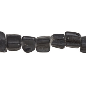 Mother-of-pearl shell 1pkg1, triangle tube bead 15 inch matte black 7x6mm-10x9mm