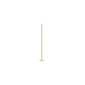 Head pin 1pkg500 gold-plated, 0.75 inch, 24 gauge brass
