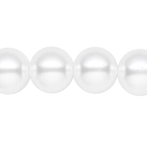 Pearl 1pk white, Celestial Crystal&reg; 14mm round 15.5-16 inch