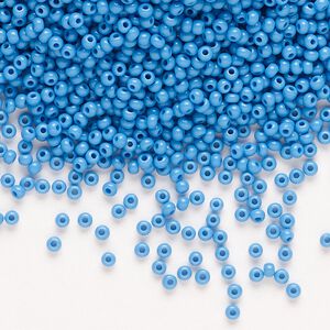 Seed bead, Preciosa Ornela Czech glass, pkg/50g, #11 rocaille, opaque dark turquoise, (63080).
