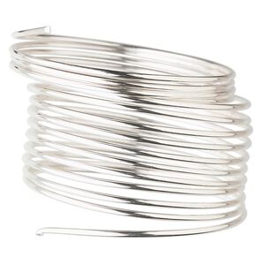 Wire, sterling silver, full-hard, round, 18 gauge. Sold per 25-foot spool.