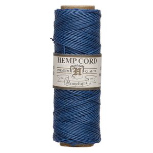 Cord, Hemptique&reg;, polished hemp, dusty blue, 0.5mm, 10-pound test. Sold per 205-foot spool.